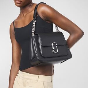 Marc Jacobs The J Marc Chain Satchel Bag Black/Silver (Regular Size)